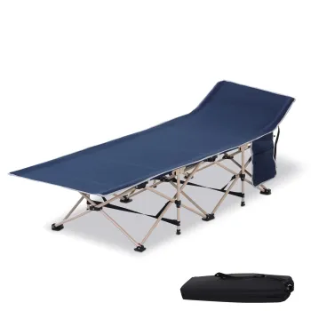 Outsunny Pat portabil, Pat de camping, pliabil, rezistent la intemperii, inclusiv geanta de transport, 190 cm x 68 cm x 52 cm, Albastru | Aosom Romania imagine