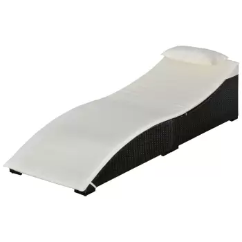 Outsunny Pat Sezlong Pliabil din Ratan Sintetic pentru Gradina, Terasa si Exterior, 198x68x50cm imagine