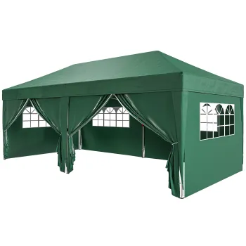Outsunny Pavilion aprox. 6x3 m Stabil Rezistent la iarna Pop-up Pavilon pliabil cu fereastra Usa cu fermoar Panouri laterale Protectie UV | Aosom Romania imagine