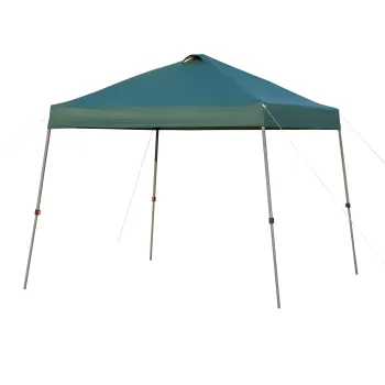 Outsunny Pavilion pliabil 300x300 cm, cort de gradina cu geanta de transport cu roti, impermeabil, cadru din otel, pentru exterior, petreceri, camping, verde | Aosom Romania imagine