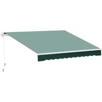 Outsunny Perdea de Soare Rulanta Manuala de Perete Tesatura de Poliester 2.5 x 2m Verde imagine