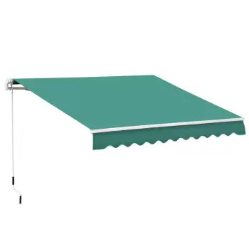 Outsunny Perdea Parasole Rulou de Perete Impermeabil, Verde inchis, 3x2.5m | Aosom Ro imagine