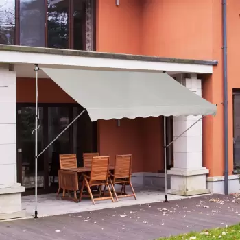 Outsunny Perdea Soare Infasurata Usor de Transportat Bej 300x150cm imagine