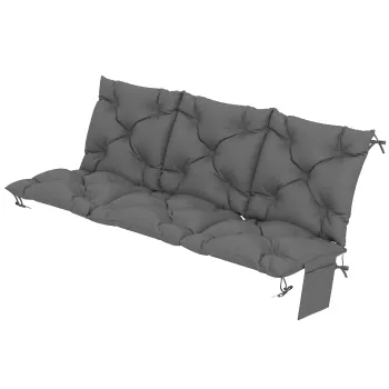 Outsunny Perna banca hidrofuga antiderapanta, pernita pentru leagan exterior cu spatar & fixari 150 x 100 cm gri inchis | Aosom Romania imagine