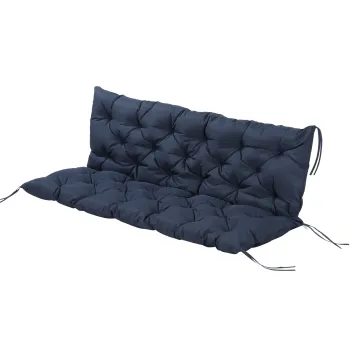 Outsunny Perna Matlas pentru sezut si spatar pentru banc de gradina balansoar canapea 3 locuri confort superior 150 x 98 x 8 cm Albastru | Aosom Romania imagine