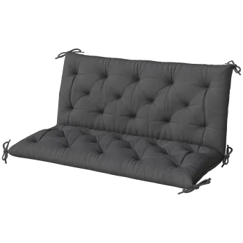 Outsunny Perna pentru Banca de Gradina sau pentru Balansoar de Gradina 120x110x12 cm de 2 Locuri cu 6 Snururi de Fixare Negru | Aosom Romania imagine