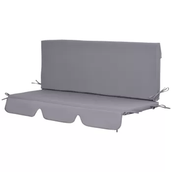 Outsunny Perne pentru exterior din spuma si poliester pentru balansoar de gradina, 2 bucati de 130x45x5 cm, gri inchis | AOSOM RO imagine
