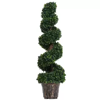 Outsunny Planta Artificiala Cimisir Spiralat pentru Interior si Exterior cu Ghiveci ?32 x 112cm imagine