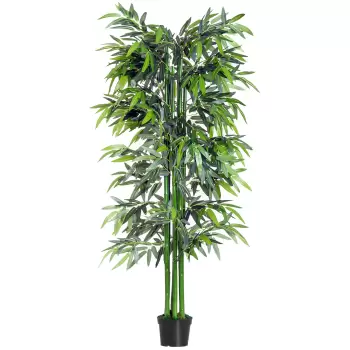 Outsunny Planta de Bambus Artificial in Ghiveci 180cm, Decor pentru Casa, Birou, Interior si Exterior imagine