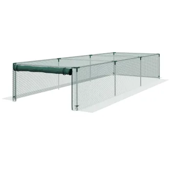 Outsunny Plasa de protectie pentru plante, protectie pentru legume, usa cu fermoar, cadru din otel, 125x125x62,5 cm, Grun/Silber | Aosom Romania imagine