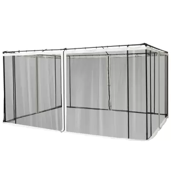 Outsunny Plasa de Tantari pentru Corturi, Perdele de Rezerva Universale cu Balamale, 335x207cm, Negru si Bej imagine