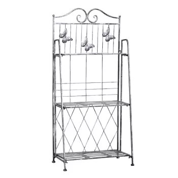 Outsunny Rafturi pentru ghiveci cu 3 nivele pentru Gradina Balcon Intern, Gri Argintiu, 44 x 25 x96cm | Aosom Ro imagine