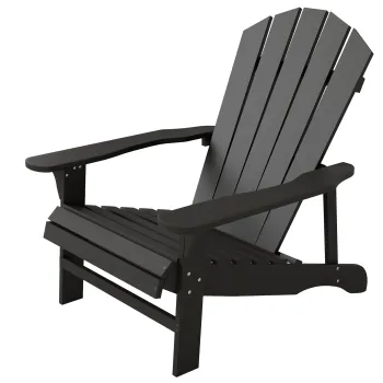 Outsunny Scaun Adirondack rezistent la intemperii din lemn pentru exterior, scaun de gradina cu spatar inalt si cotiere | Aosom Romania imagine