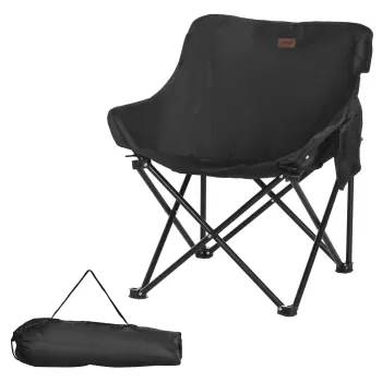 Outsunny Scaun pentru camping, pliant, din material Oxford si otel, cu buzunar pentru obiecte si husa pentru transport | AOSOM RO imagine