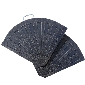 Outsunny Set 2 Greutati pentru Umbrela de 28 kg cu Design in Evantai si Maner, 66x47x4.2 cm, Bronz | Aosom Romania imagine