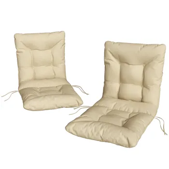 Outsunny Set 2 Perne pentru Scaune de Exterior cu Curele de Fixare, Perne Umplute din Poliester si Bumbac, pentru Sezlong sau Fotoliu, 50x120x8 cm, Bej | Aosom Romania imagine