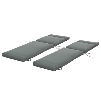 Outsunny Set 2 Perne pentru Scaune de Exterior cu Curele, Perne de Exterior Umplute cu Bumbac si Poliester, pentru Sezlonguri, Fotolii de Gradina, 196x55x8 cm, Gri Inchis | Aosom Romania imagine