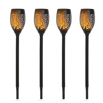 Outsunny Set 4 Lampi LED de Exterior cu Energie Solara si Tarusi, O12x72 cm, Negru | Aosom Romania imagine