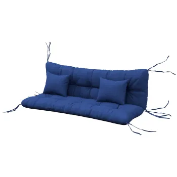 Outsunny Set 4 perne de sezut, 150x50 cm rezistente la apa, perne scaun cu benzi de prindere, 10cm grosime, Marine | Aosom Romania imagine