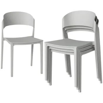 Outsunny Set 4 Scaune Gradina Outsunny, Stivuibile, Structura pp Potrivite pentru Toate Sezoanele | Aosom Romania imagine