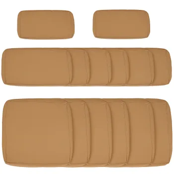 Outsunny Set de 14 Huse de Schimb pentru Perne de Gradina - 6 Huse Perne de Sezut, 8 Huse Perne Spatar Maro | Aosom Romania imagine