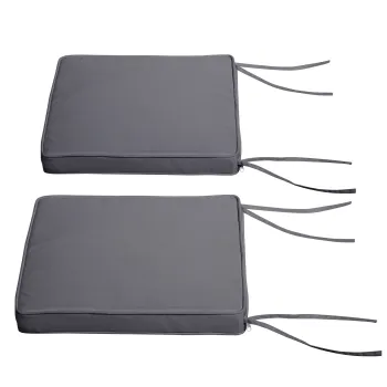 Outsunny Set de 2 perne pentru fotolii de gradina Perna pentru scaun de exterior Perne de sezut detasabile Umplutura de 5 cm Tesatura de poliester dim. 45L x 45l cm Gri inchis | Aosom Romania imagine