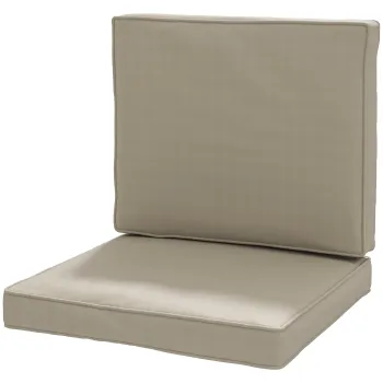 Outsunny Set de 2 perne pentru scaun perne de sezut cu huse detasabile perne matlasate umplutura din spuma poliester kaki | Aosom Romania imagine