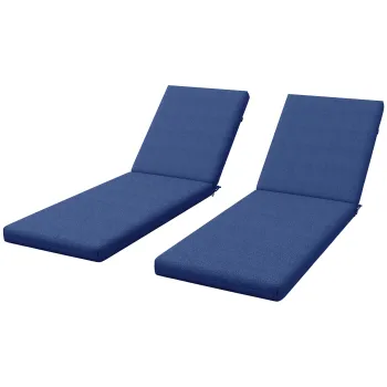 Outsunny Set de 2 saltele pentru sezlong/transat de soare cu chingi de prindere pentru gradina, Albastru | Aosom Romania imagine