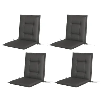 Outsunny Set de 4 perne de scaun 108 x 50 x 5 cm, perne de scaun cu curele pentru interior si exterior, gri inchis | Aosom Romania imagine