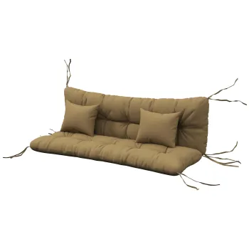 Outsunny Set de 4 perne de sezut, 150x50 cm repelent la apa perne de scaun cu benzi de prindere, 10 cm grosime bronz | Aosom Romania imagine