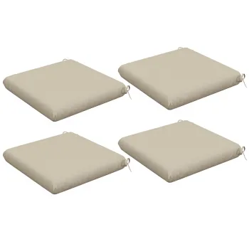 Outsunny Set de 4 perne pentru scaun, pad-uri pentru scaun 47 x 47 cm, umplutura groasa, rezistente la decolorare, bej | Aosom Romania imagine