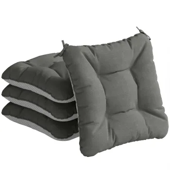 Outsunny Set de 4 perne pentru scaune de gradina cu sireturi si baza antiderapanta impermeabile 39,5x39,5x10 cm Gri inchis | Aosom Romania imagine