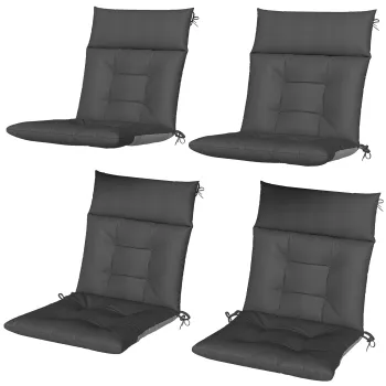 Outsunny Set de 4 perne pentru scaune de gradina impermeabile si antiderapante cu spatar si curele 112x53 cm Gri Inchis | Aosom Romania imagine