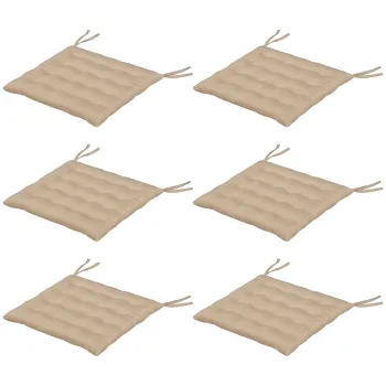 Outsunny Set de 6 Perne pentru Scaune de Dining 40x40 cm 6 Bucati Perne pentru Scaune de Gradina Matlasate cu Benzi Kaki | Aosom Romania imagine
