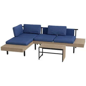 Outsunny Set de Mobilier de Gradina cu 3 Piese, cu Canapea imagine