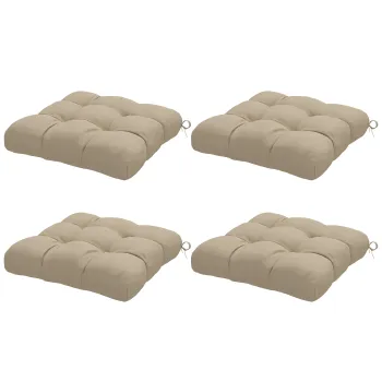 Outsunny Set de perne pentru scaune de dining si gradina, impermeabile si anti-UV, cu 2 snururi de fixare, 48x48x10 cm, kaki | Aosom Romania imagine