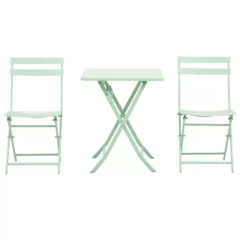 Outsunny Set Masa si Scaune de Gradina Pliabile din Metal Verde imagine