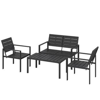 Outsunny Set Mobilier de Gradina cu Canapea, Fotolii si Masuta, Ideal pentru Exterior | Aosom Romania imagine