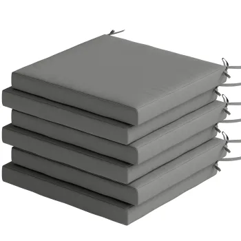 Outsunny Set pernute pentru scaune de sufragerie 46x42x7 cm 6 piese cu husa lavabila si benzi hidrofug anti-UV Gri inchis | Aosom Romania imagine