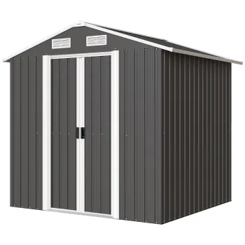 Outsunny Sopron de Gradina din Otel cu 2 Usi Glisante, Negru, 2,6 m2 | Aosom Romania imagine