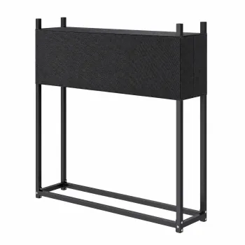 Outsunny Suport lemne 106 x 25 x 113 cm, raft pentru lemne cu husa 600D-Oxford, cadru din otel, pana la 250 kg, Negru | Aosom Romania imagine