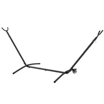 Outsunny Suport pentru hamac 9,5ft, Hamac portabil cu roti, Suport reglabil pentru plasa de hamac cu geanta de transport, pentru hamacuri stil plasa, stil brazilian, stil plat, stil franghie, Negru imagine