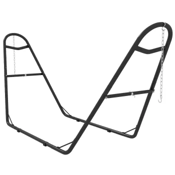 Outsunny Suport pentru hamac pentru 2 persoane, cadru pentru hamac din metal portabil si reglabil, pentru hamace de 2,75 pana la 4,3 m, Negru | Aosom Romania imagine