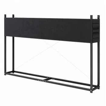 Outsunny Suport pentru lemne 202 x 25 x 113 cm, cu husa Oxford 600D, cadru din otel, capacitate 500 kg, Negru | Aosom Romania imagine