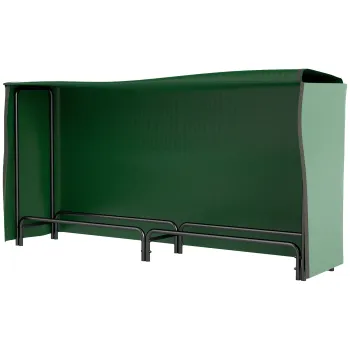 Outsunny Suport pentru lemne exterior, adapost pentru lemne, cu husa din PE, baza ridicata, pentru exterior, 200 x 36 x 99 cm, metal, negru | Aosom Romania imagine