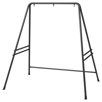 Outsunny Suport pentru Scaun Suspendat, Cadru Metalic Rezistent pentru Hamace, Balansoare Suspendate Tip Ou, Negru | Aosom Romania imagine