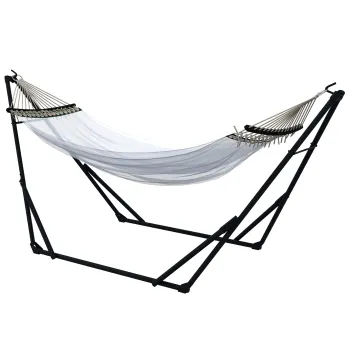 Outsunny Suport Pliabil pentru Hamac cu Hamac, Hamac Portabil cu Cadru Metalic, Suport 2 in 1 pentru Plasa de Hamac, Suport pentru Scaun de Hamac imagine