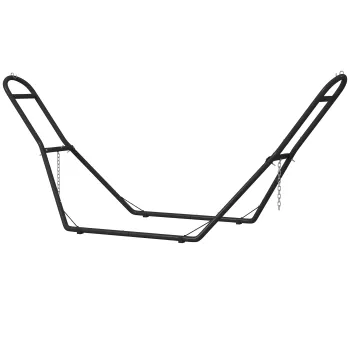 Outsunny Suport Reglabil pentru Hamac din Otel cu Lanturi si Carlige in Forma de S, pentru Hamace de 2,75-4 m, 278 cm, Negru | Aosom Romania imagine