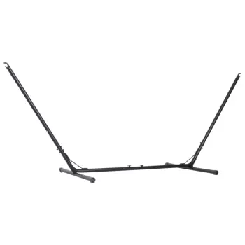 Outsunny Suport Schelet pentru Hamac Reglabil Max. 150 Kg, Negru, 308-380x108x120cm imagine