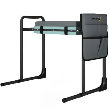 Outsunny Taburet de gradina pliabil cu pernita din spuma EVA Asiento de Jardin con Bolsa para Herramientas Gris Oscuro | Aosom Romania imagine